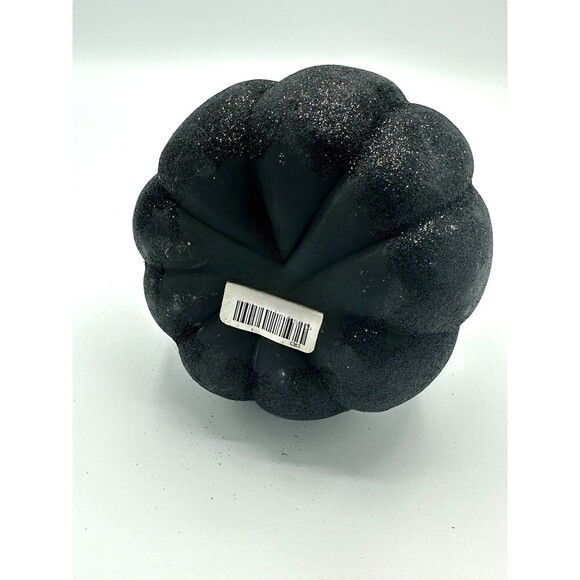 Halloween Black Glitter Ceramic Pumpkin - Picture 3 of 3